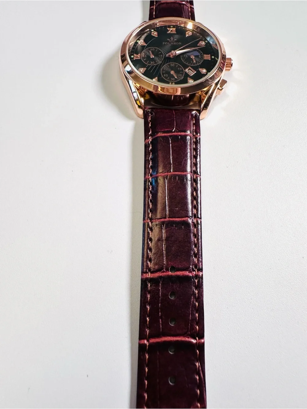 NEW/ FOURRON CHRONOGRAPH WATCH Men’s Watch/Leather Strap UNTESTED